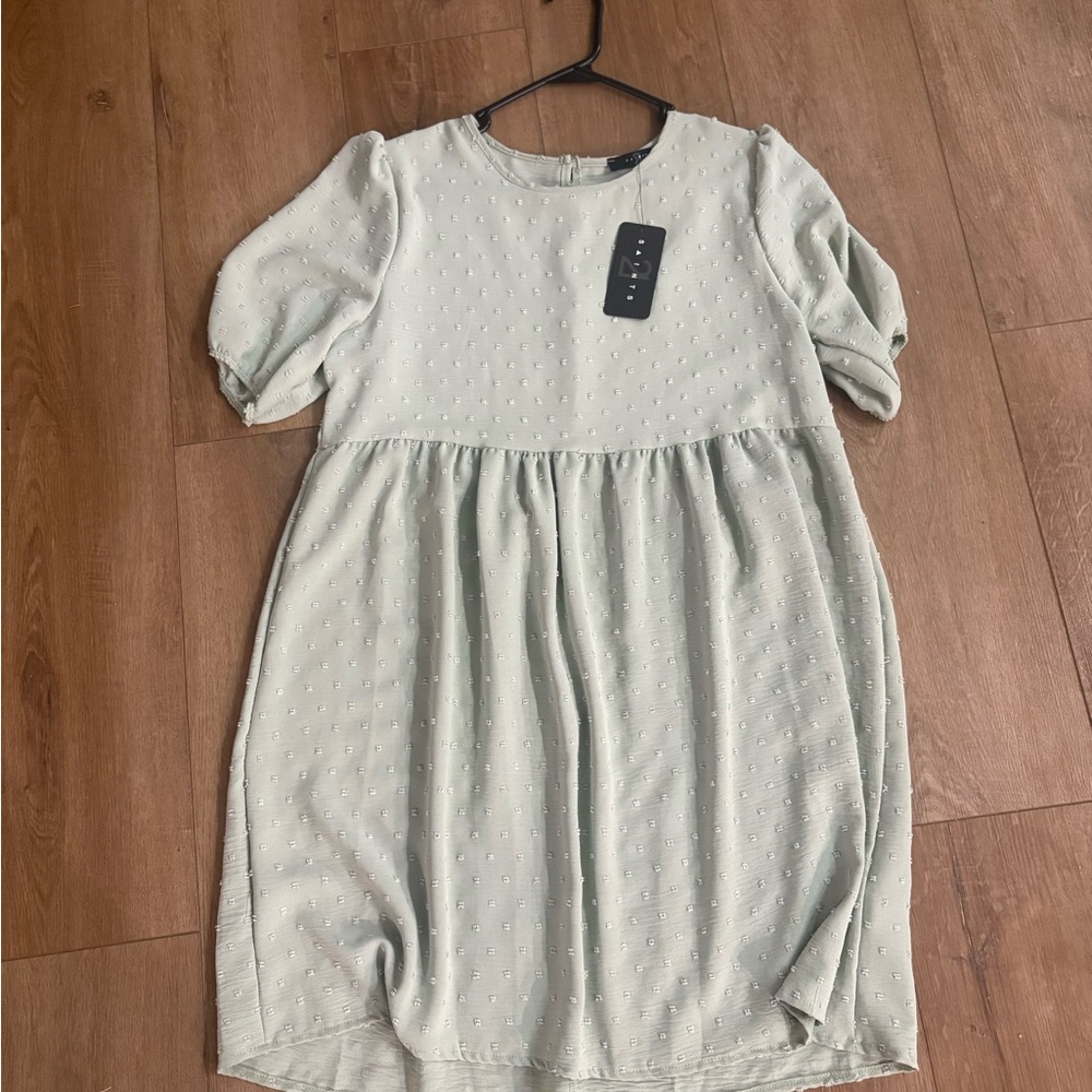 NWT women’s mint Swiss dot dress.